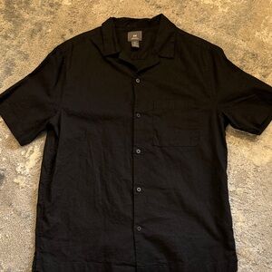 H&M Men's Casual Black Button Down Shirt